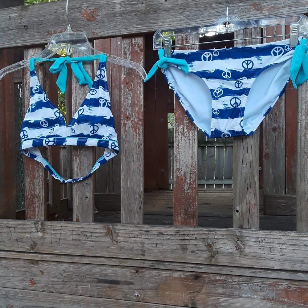 🍭Justice Peace Sign 2 piece bikini